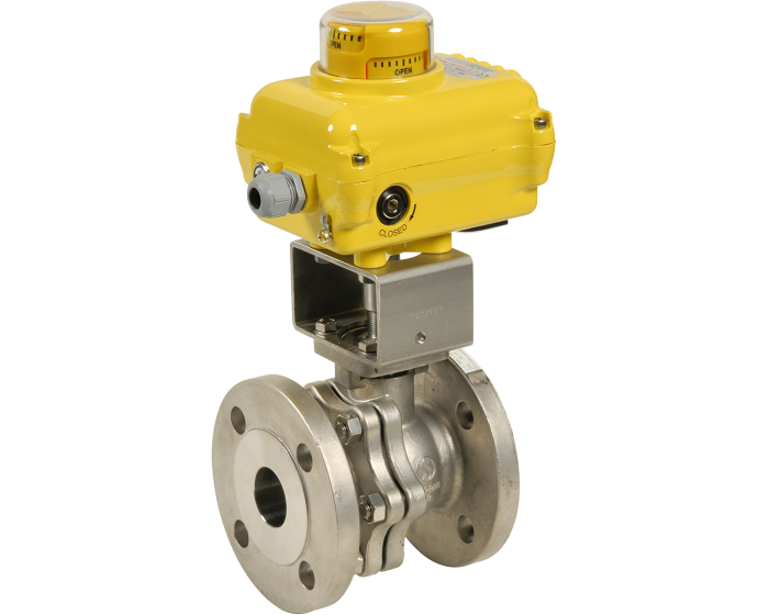 Split-body stainless steel ball valve 757 ANSI 150 1/2'' + SA05 230V AC